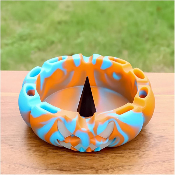 Blå Rock Punk Style Skull Askebæger Resin Håndværk Hjemmeindretning Halloween Dekoration Husholdningsartikler Blå  Blå