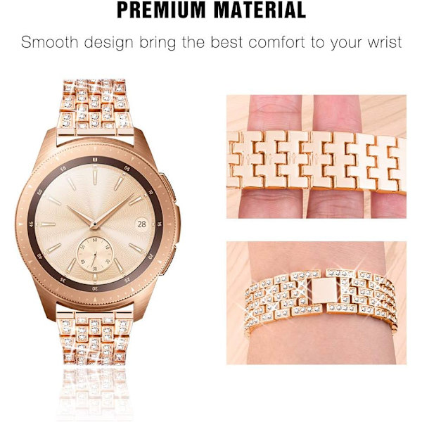 Kompatibel med Galaxy Watch 7/6/5/4 40mm 44mm/ Galaxy Watch FE 2024/Watch 3 41mm/ Watch 42mm/Active 2 Band, 2 Pack 20mm Dame Smykker Bling