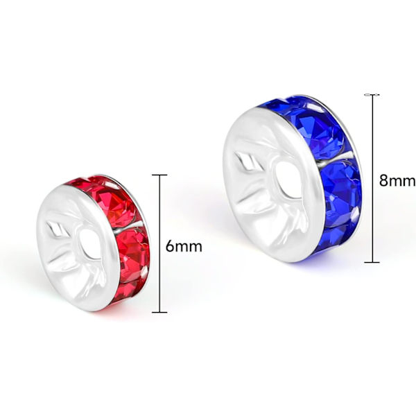 100 st 6 mm Ab Crystal Czech Crystal RSpacer Beads - Pärlor för smyckestillverkning Armband Halsband