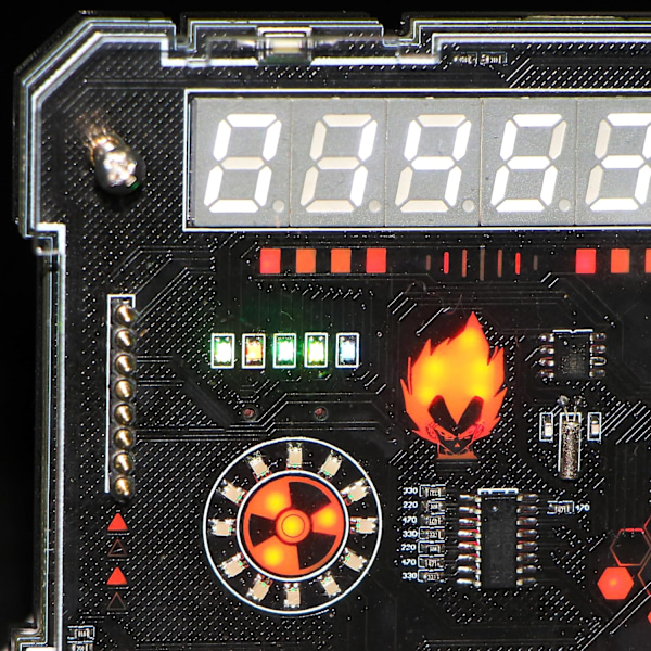 Skrivbords RGB-klocka Cyberpunk-stil Klocka DIY LED-skrivbordsatmosfär Klockdekoration Tillbehör. (SPro)  SPro  SPro