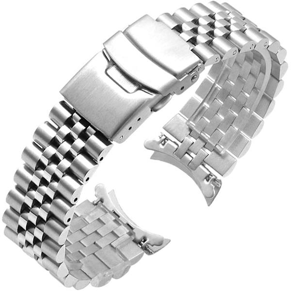 Rostfritt stål böjda ändar avsmalnande 20/22/23/24/Metall klockarmband