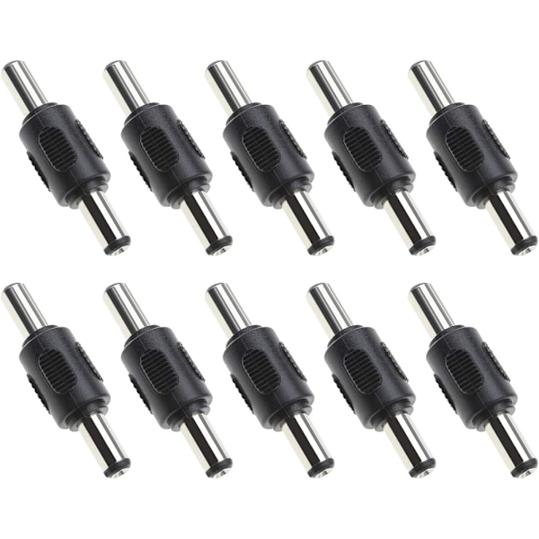 10-pak 5,5 mm X 2,1 mm hann til hann strøm
