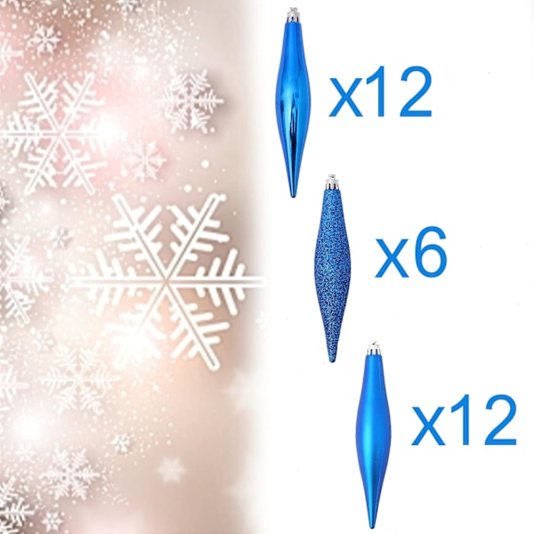 Julefinial dråpepynt 30PCS/6Set Usynlig julekule anheng