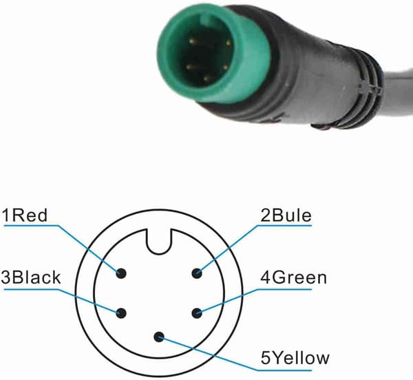 Elcykel LCD-displaymätare, M5 LCD E-cykeldisplay 5-stift 24V 36V 48V 60V, E-scooterpanelskärm för 31,8 mm, 22,2 mm elcyklar