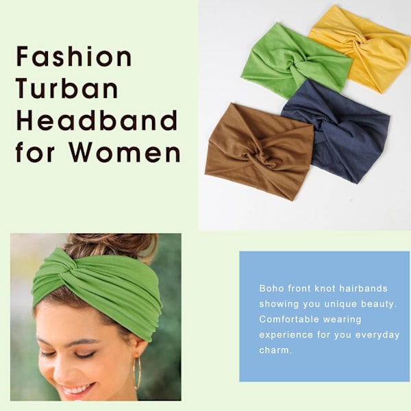 Breda Pandebånd til kvinder, ekstra bredt turban pandebånd Boho
