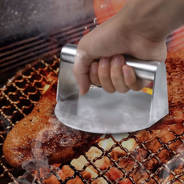 Rostfri hamburgarepress för perfekt formade biffar