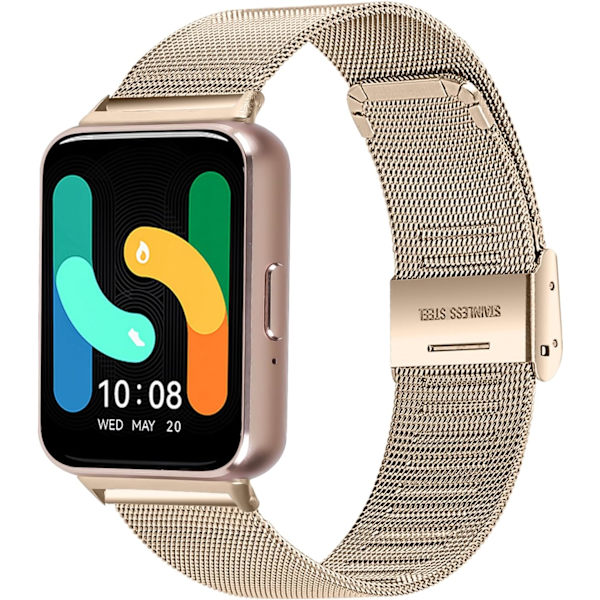 Metalrem beregnet til   Galaxy Fit 3 Smart Watch-remme med værktøj, rustfrit stål armbånd justerbar letvægtsrem til kvinder og mænd