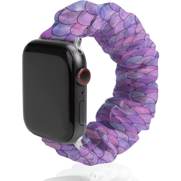 Mermaid Fish Scales Pattern Scrunchie Apple Watch Band 38mm 40mm 42mm