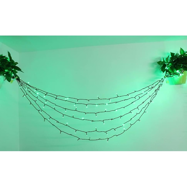 Utomhus ljusslinga inomhus 300 LED 98,4ft jul ljusslinga trädgård älva ljusslinga vattentät 16 lägen plug in älva ljusslinga för grön