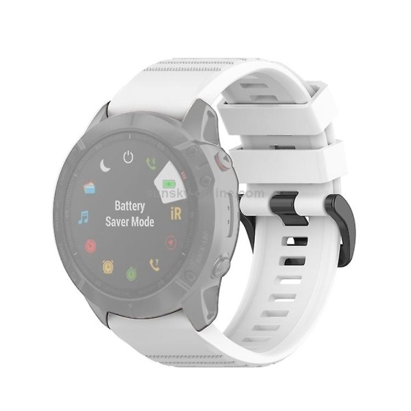 Til Garmin Fenix ​​6x 26mm Quick Release Official Texture Armbåndsurrem med plastikknap DJB White