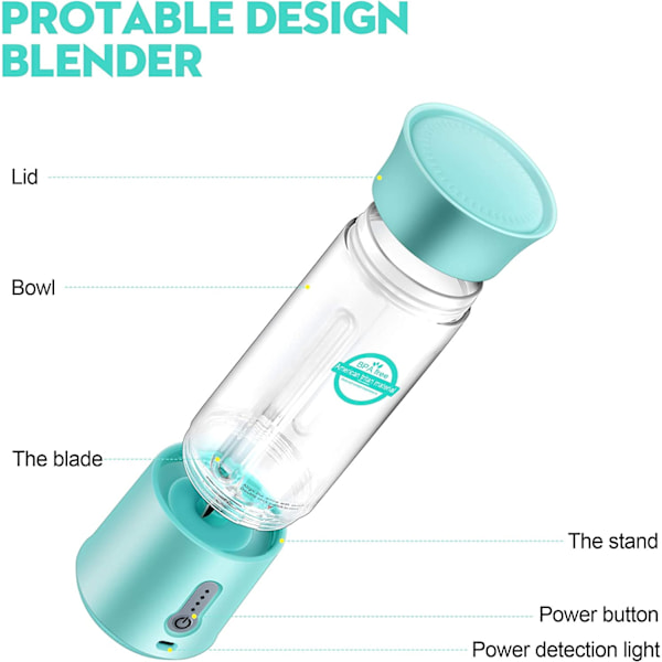 Bærbar blender - Personlig størrelse juicerkop med USB-opladning