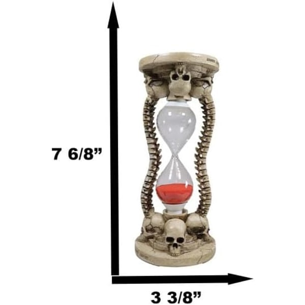 Ebros Gave Gotisk Alkymi Kirkegård 4 Kranier Med Skelet Rygsøjle Knogler Dekorative Sand Timer Figur Ossuarium Makaber Sandtimer Accent