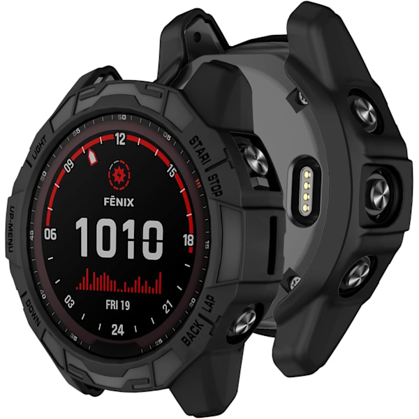 Skal Kompatibelt med Garmin Fenix 7X/Fenix 7X Pro/EPIX Pro 51mm, Mjuka Anti-Fall Ersättningsskydd Smartwatch Tillbehör Svart 26M