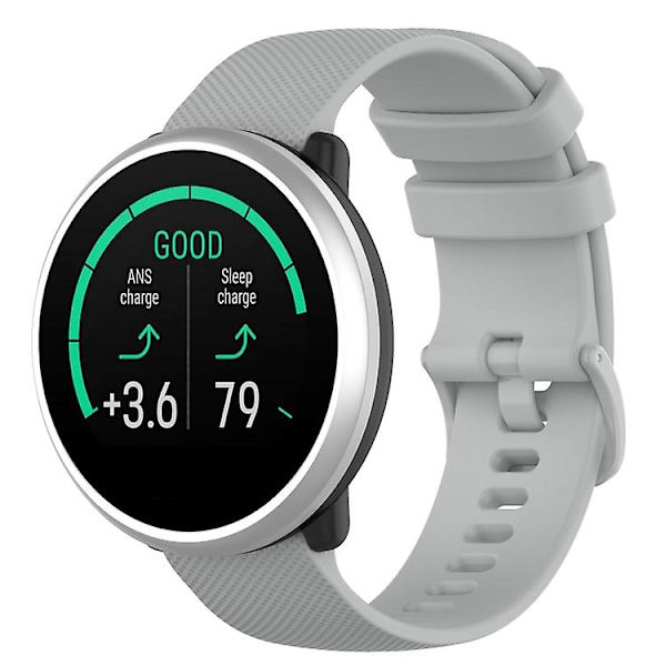 För Polar Ignite 20mm Liten Rutiga Textur Silikon Armband Rem TYR Grey