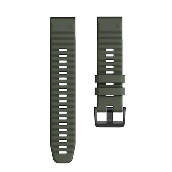 Til Garmin Fenix 7x / 6x 26mm Smart Watch Quick Release Silikonurrem HZJ Army Green