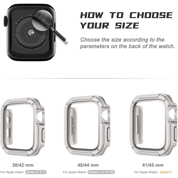 2-pak robust deksel som er kompatibelt med Apple Watch