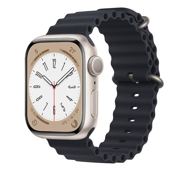 Ocean Armbånd Til Apple Watch Band 44mm 40mm 45mm 41mm 49mm 42mm 38mm Smartwatch Silikone Strap Iwatch Ultra Series 7 6 3 Se 8 Midnight 38 40 41mm