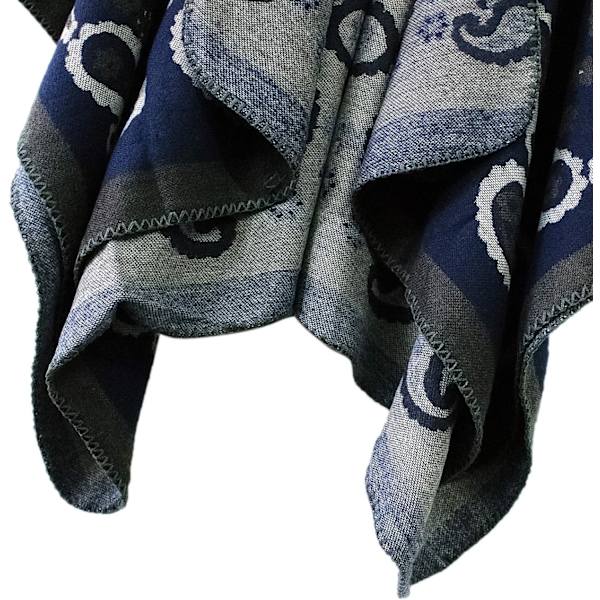 Fargeblokk Dame Sjal Wrap Stilig Åpen Front Poncho Cape