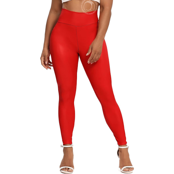 Kvinnors Leggings i konstläder Byxor PU Elastiskt formande höft