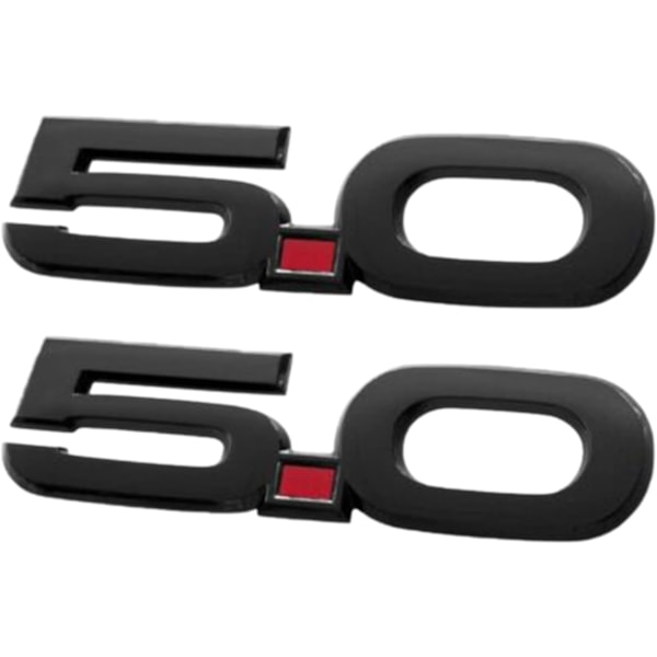 5.5 Inch Fender Side Emblems - Compatible with 2015-2020 Ford Mustang GT 5.0 (Black)