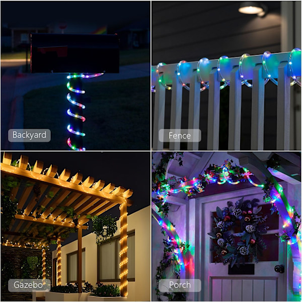 99FT 300 LED Färgförändrande Repljus, 18 Färger Utomhusljusslinga med Stickkontakt & Fjärrkontroll, LED Repljus Utomhus Vattentät, Julbelysning