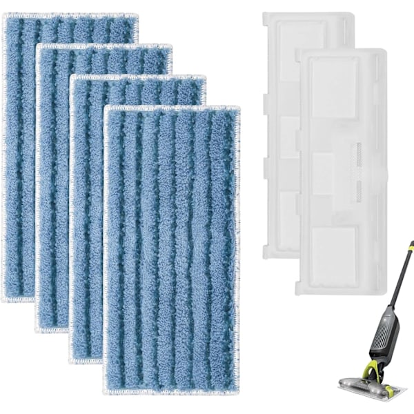 4-pack tvättbara mikrofibermoppdynor - återanvändbara