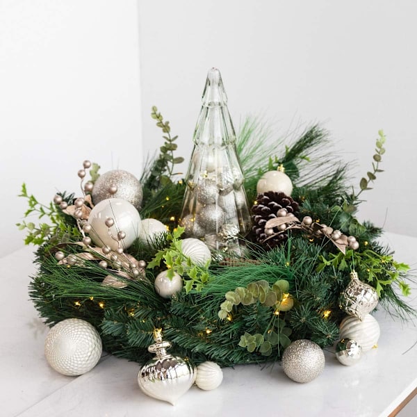 Kremhvite julekuler 20 stk 3,15 tommers juletrepynt