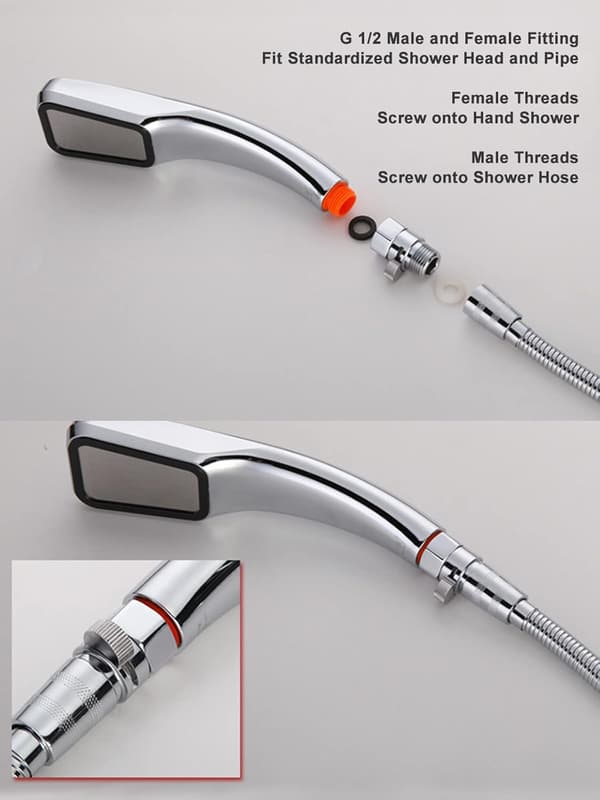 Dusjhode Avstengningsventil, Messing Vannstrømskontrollventil G1/2 Strømtrykksregulator med Håndtak, Avstengningsventiler for Dusjhode eller Bidet