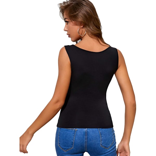 Kvinners gjennomsiktig kontrast mesh ermeløs slim fit halter topp