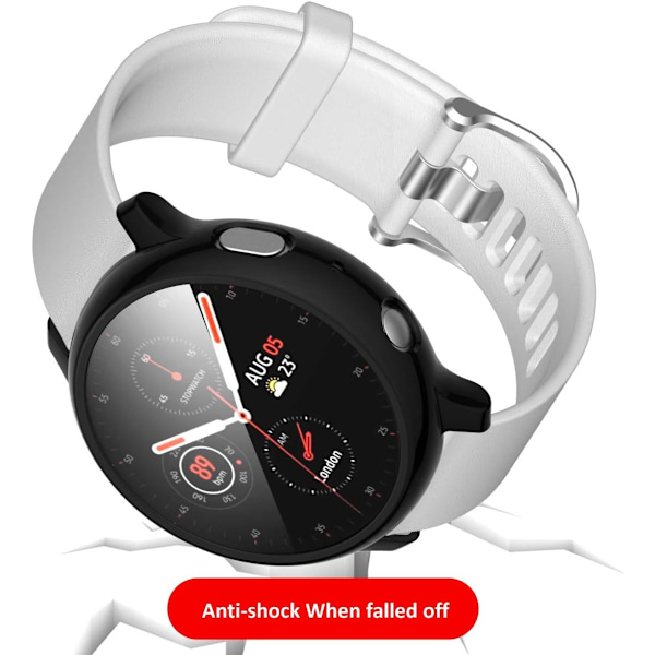 Kompatibel med Galaxy Watch Active 2 Etui med HD Hård Skærmbeskytter, Slankt Beskyttende Tyndt Cover med Fuld Dækning til Galaxy Watch Active2 Watch A