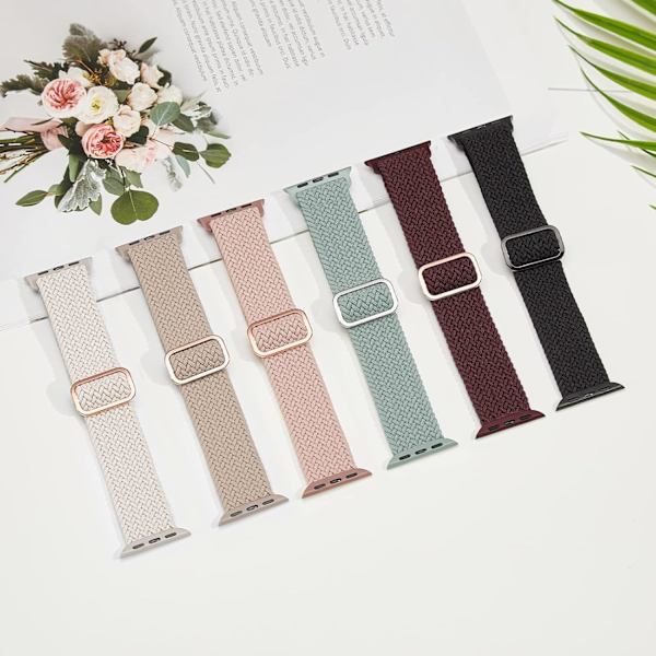 Flätad Solo Loop kompatibel med Apple Watch Band 38 mm