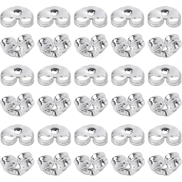 30pcs/15 Pairs 925 Sterling Silver Earring Backs Replacement