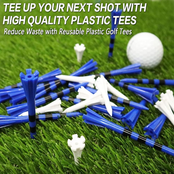 Slitstarka Golf Tees - Plast Tees for Driver og Iron Shots