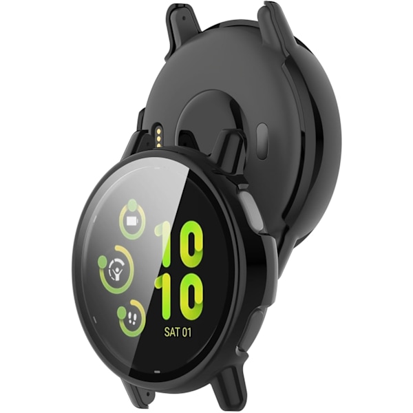 Skærmbeskytter Kompatibel med Garmin Vivoactive 5 Etui 42mm Ridsefast Fuld Beskyttelse (Sort) Sort