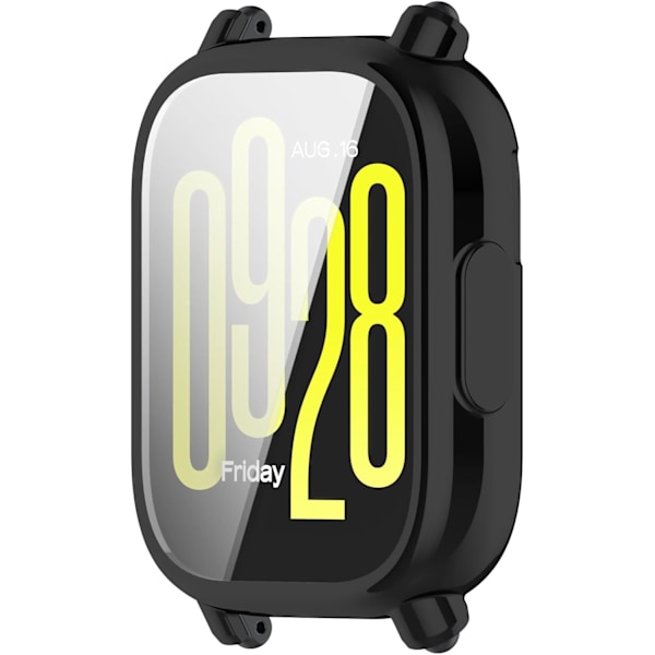 Fuld Dækning Etui Kompatibel med Redmi Watch 5 Lite Smartwatch Blød Anti Drop TPU Udskiftning Beskyttelses Etuier Smart Watch Tilbehør (Sort)