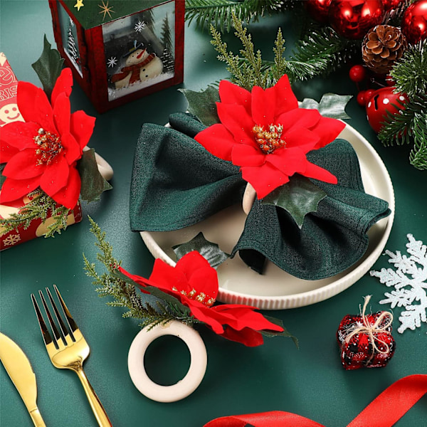 12 st julservettringar hållare tallkottar julstjärna pumpa trä