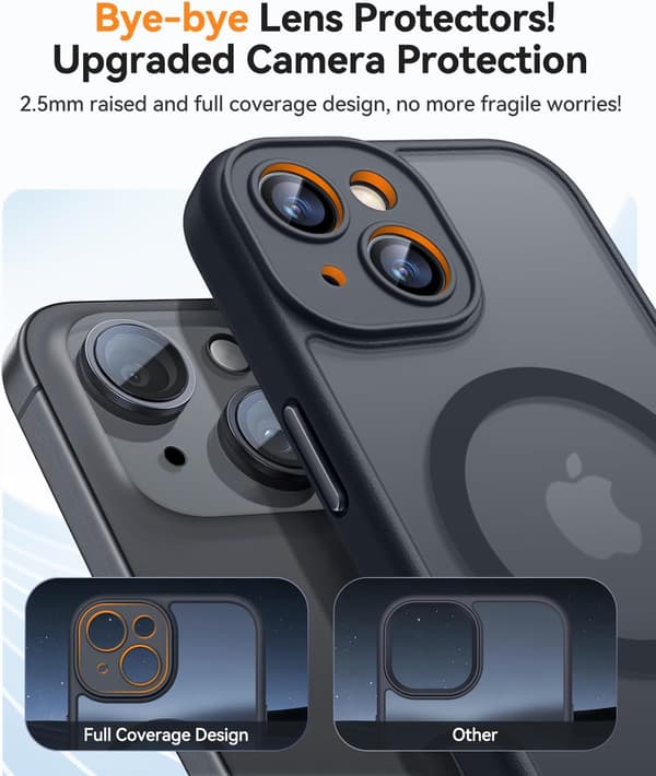 Magnetisk cover til iPhone 13, fuld kamerabeskyttelse - MagSafe-kompatibel, mat sort