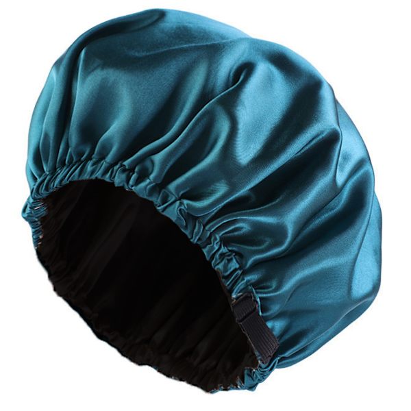 Dubbellagers keps med justerbar satinsatin