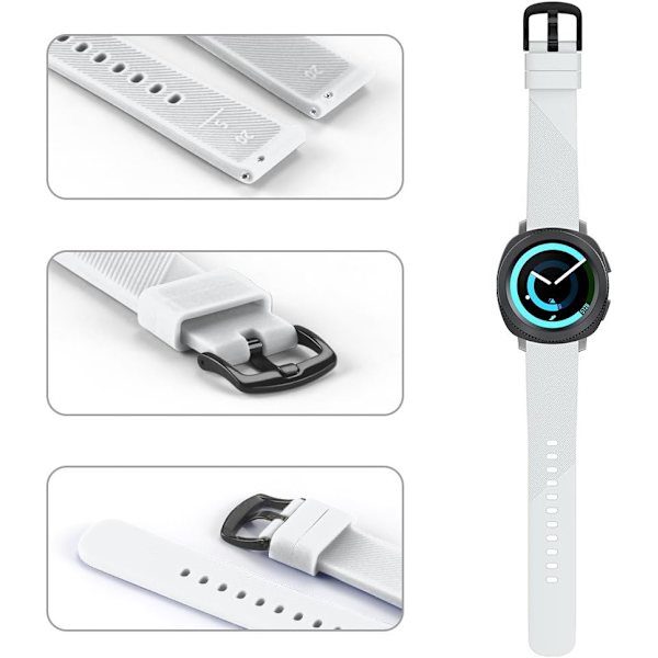 Kompatibelt Gear Sport Band-ersättning 20mm Silikon Watch Band