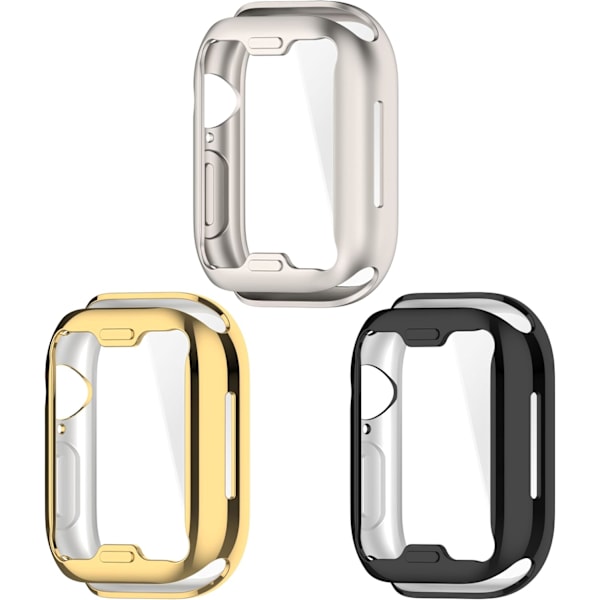 Skærmbeskytter Kompatibel med Apple Watch Series 10 46mm Beskyttelsesetui Tilbehør Beregnet til Apple Watch Series 10 Skærmbeskytter (Sort, Stjerneskær)