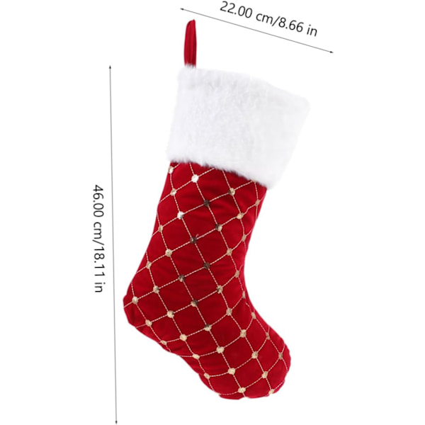 8 STK Julstrumpor med Pailletter Juldekorationer Julklappsäck Julstrumpa Ornament Vit