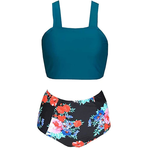 Kvinners Halterneck Ruffle Høy Midje Bikini Todelt Badedrakter