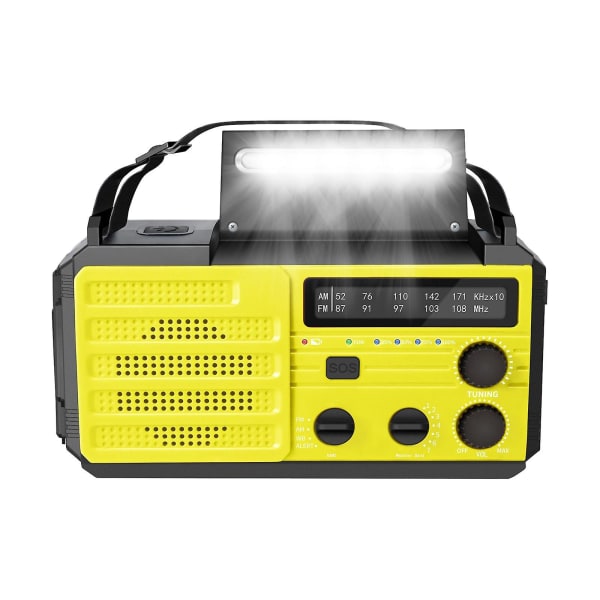 Am/ Väder Radio Solar Radio Dynamo Radio Sos Alarm Nödväder Radio Handvev Radio För Backpacking Resor Gul