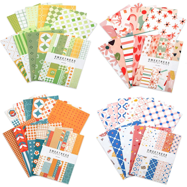 Vintage Scrapbook Papirark (200 Ark) - Retro Journaling Rekvisita