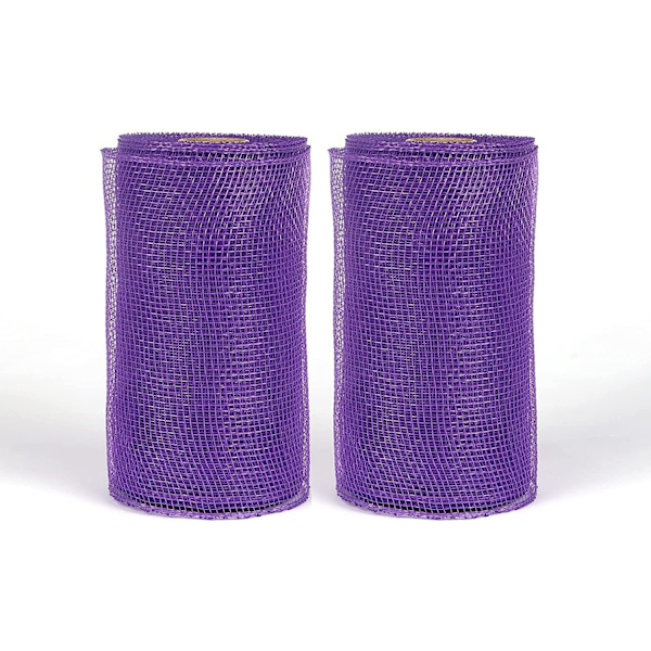 2-pack 10-tums polymeshband - totalt 20 meter (ingen metallfolie), enfärgad lila
