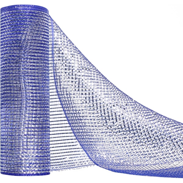 Deco Mesh 10 tommer x 30 fod, Blå Mere Bredde Metallic Folie Mesh Stof,