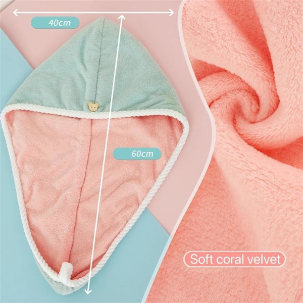 Snabbtorkande mössa för kvinnor - Enfärgad superabsorberande turban (färg: brun)