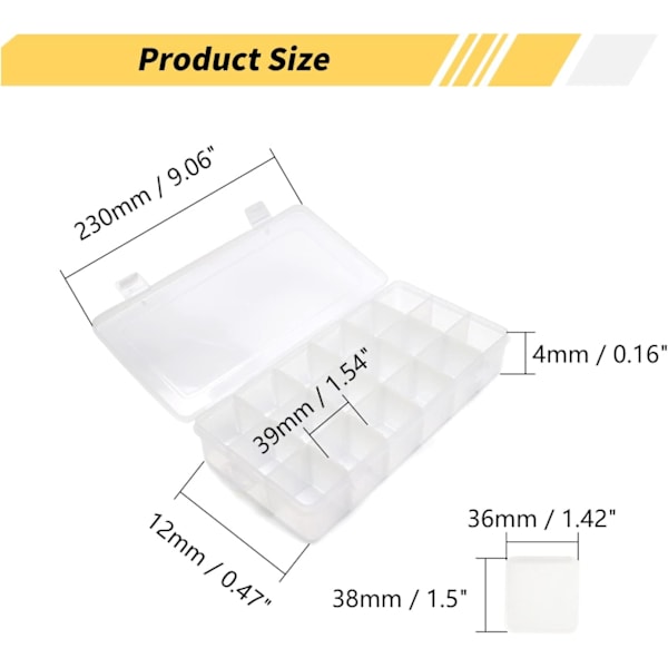 PP Komponent Opbevaringsboks 180x130x40mm Plast Organizer Justerbar