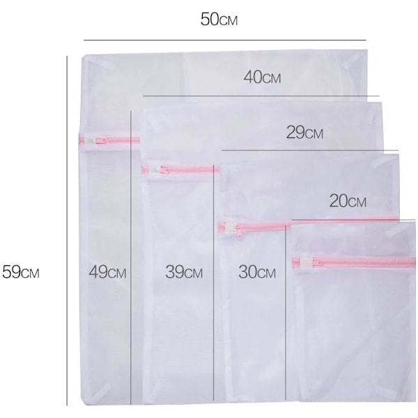4-pakning med vaskemaskinposer - Gjenbrukbar mesh
