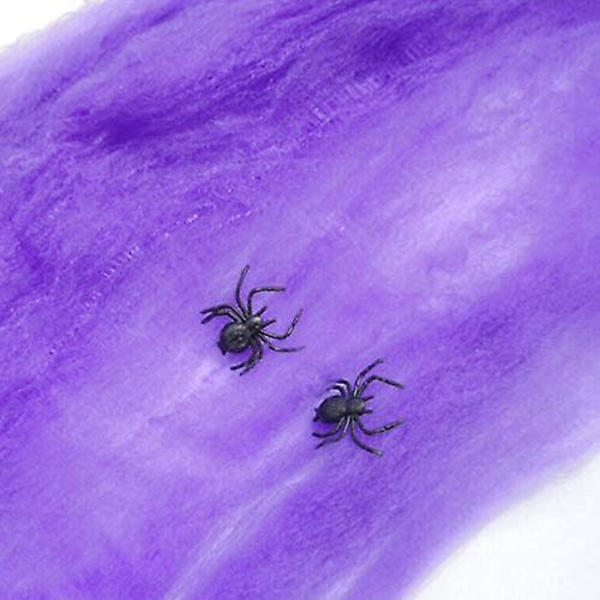 5 st Halloween Spökhus Bar Dekoration Tillbehör Spindelväv Spindel Med En Liten Spindel Färgad Bomull